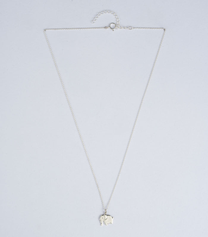 Adorable Elephant Necklace (Silver)