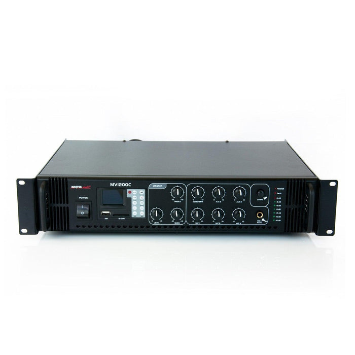 Amplificatore filodiffusione 100V 4/16 ohm Master Audio MV1200CRE + lettore MP3 e radio FM - TechSoundSystem.com