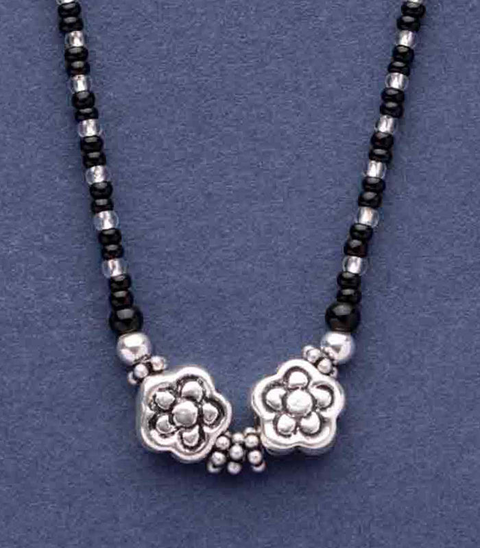 Antique Dual Flora Mangalsutra (Silver)