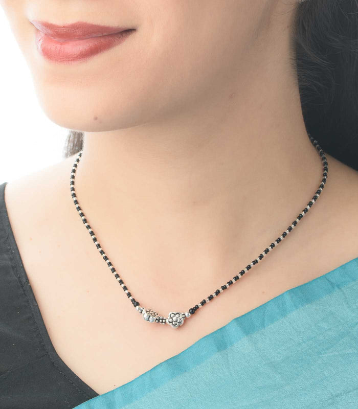 Antique Dual Flora Mangalsutra (Silver)