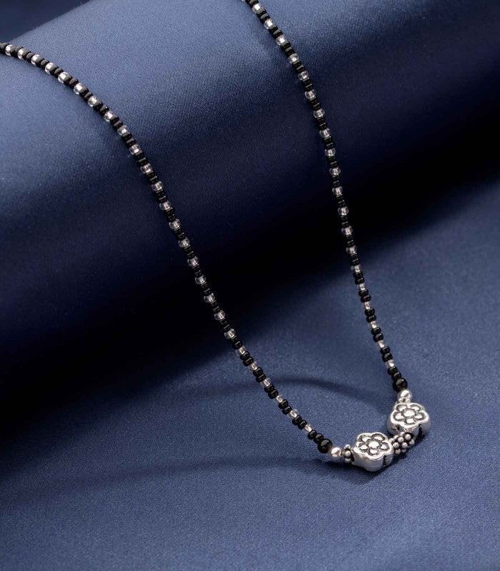 Antique Dual Flora Mangalsutra (Silver)