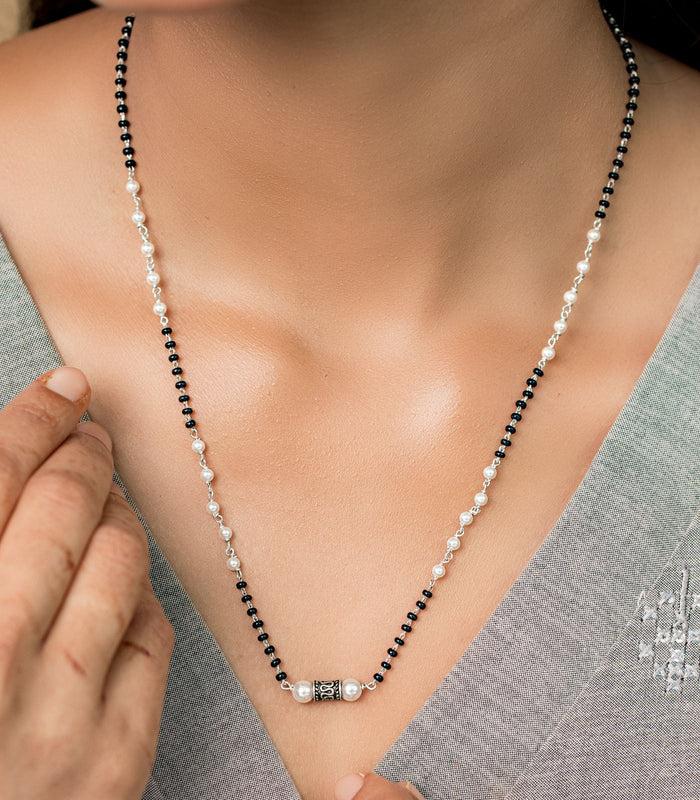 Artistic Pearl Mangalsutra (Silver)