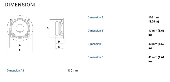 Audison AP 4 coppia midbass 100mm 4 ohm 120W