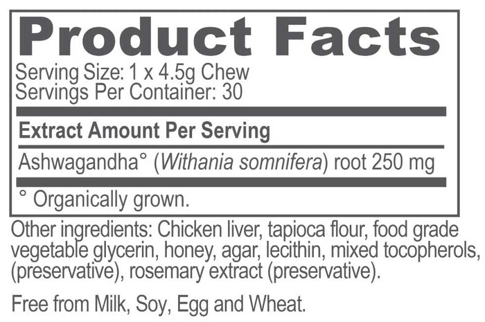 Ayush Herbs Ayush Pet Ashwagandha Chews Ingredients