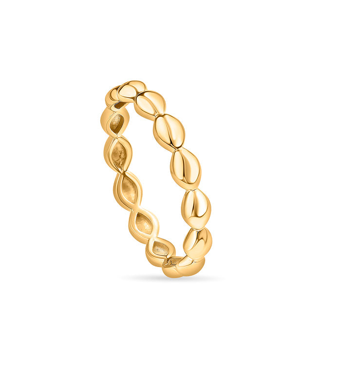 Beaded Eternity Gold Finger Ring