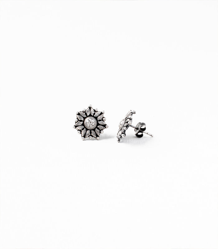 Beautiful Floral Oxidized Tops (Silver)
