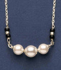 Black Beads Triple Pearl Mangalsutra (Silver)
