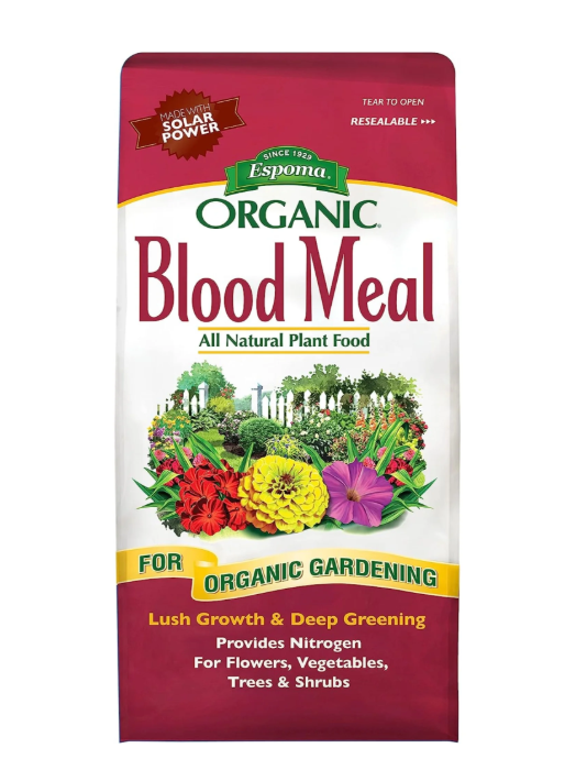 Espoma Organic Blood Meal packaging for gardening on a white background
