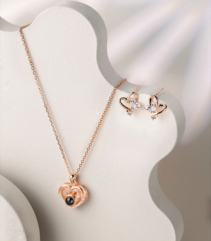 Blooming Love Necklace Set (Silver)