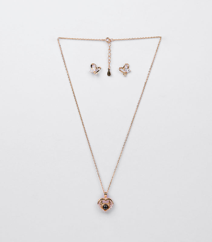 Blooming Love Necklace Set (Silver)