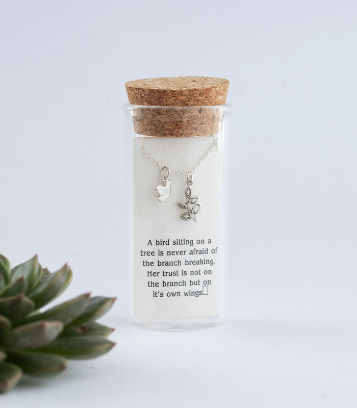 Blooming Plant Necklace (Silver)