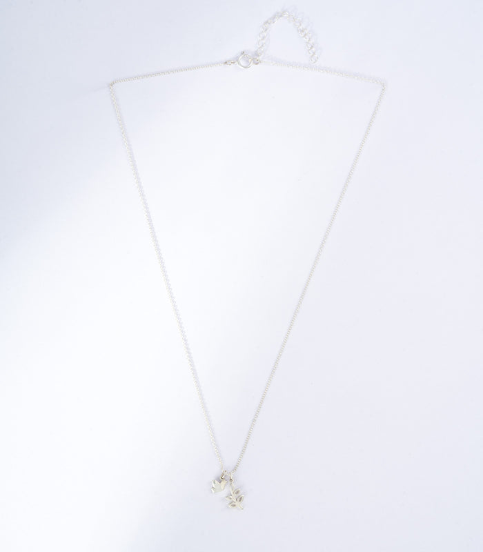 Blooming Plant Necklace (Silver)