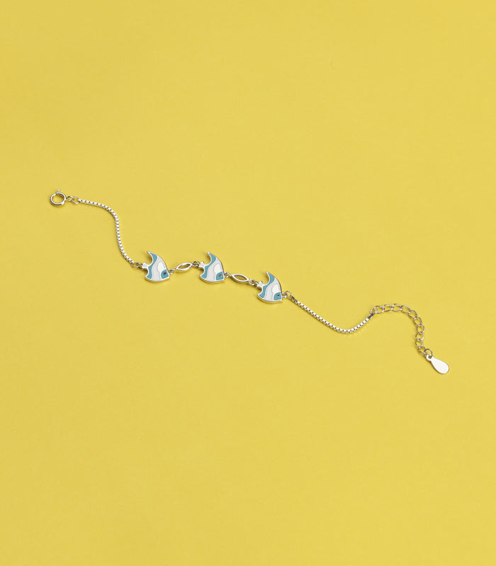 Blue Fish Bracelet (Silver)