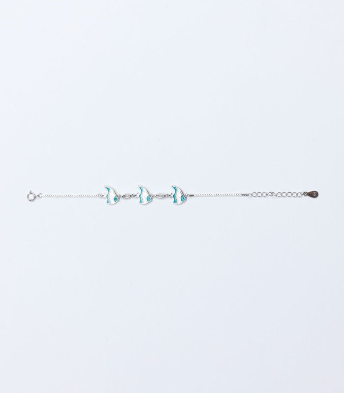 Blue Fish Bracelet (Silver)