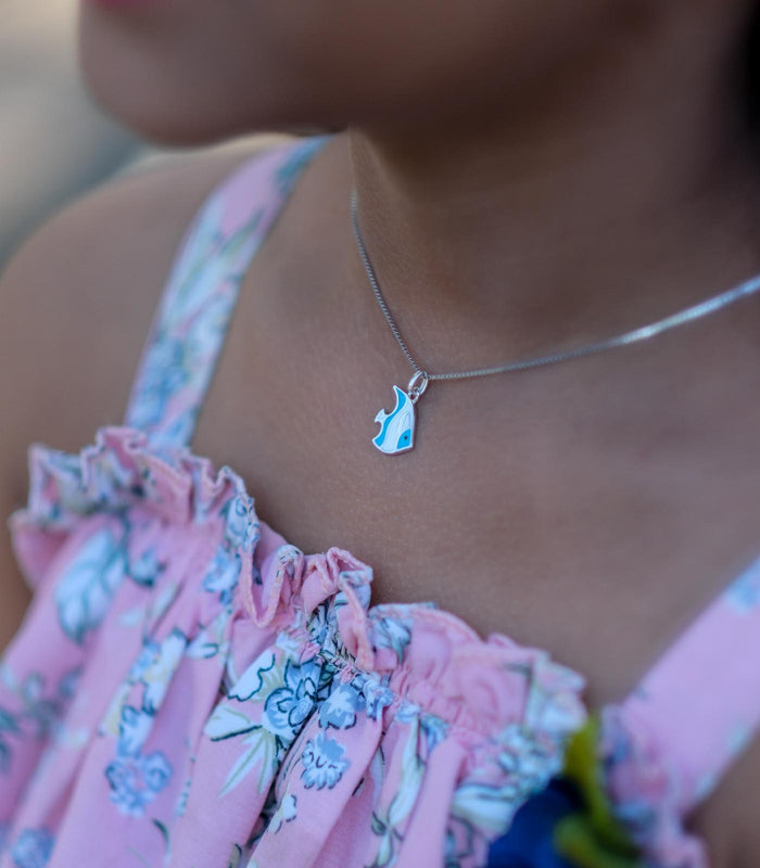 Blue Fish Necklace (Silver)