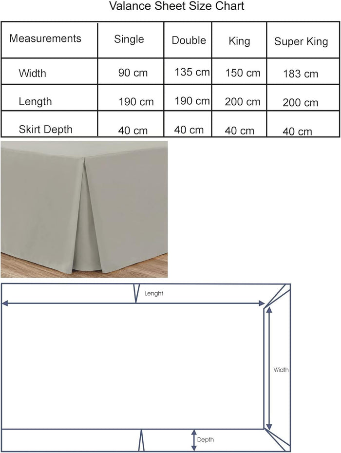 Box Pleated Base Valance Sheet Microfiber Soft Brushed