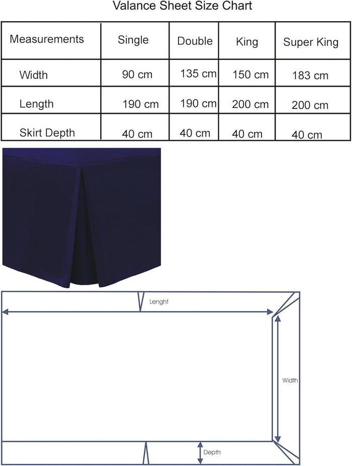 Box Pleated Base Valance Sheet Microfiber Soft Brushed