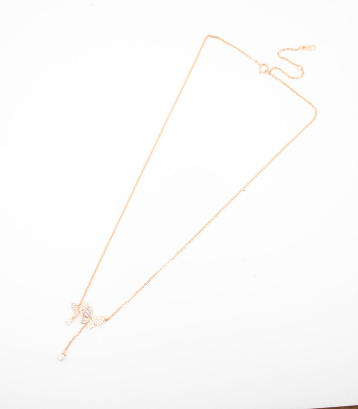 Butterfly Couple Necklace (Silver)