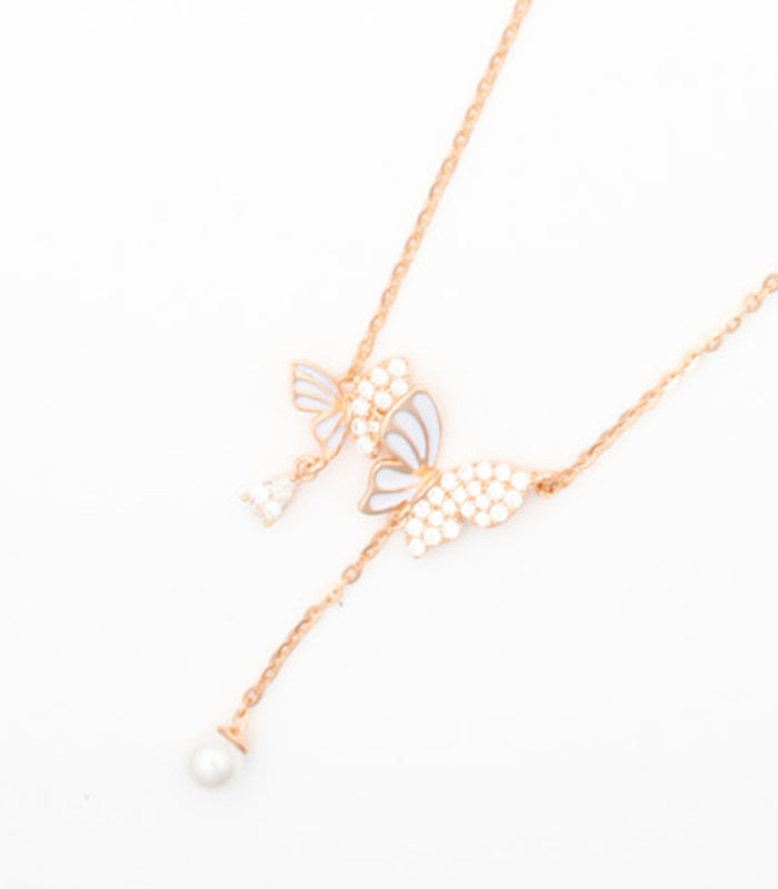 Butterfly Couple Necklace (Silver)
