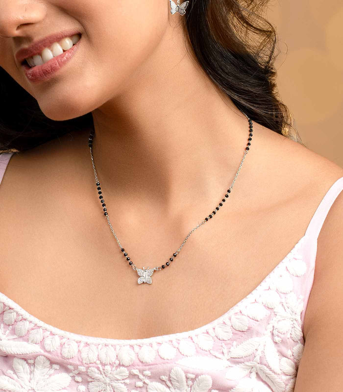 Butterfly Mangalsutra (Silver)