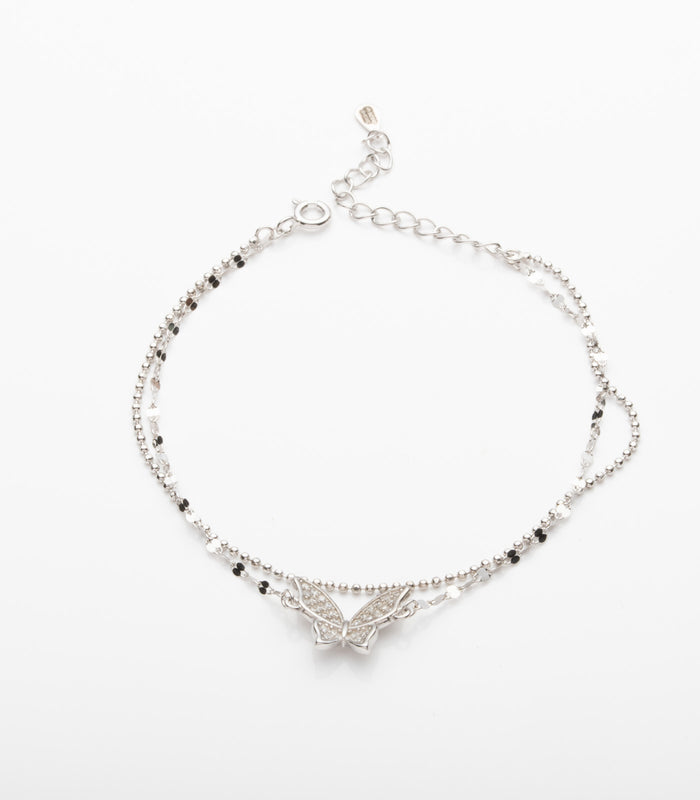 Butterfly string Bracelet (Silver)