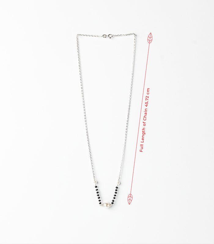 Centered Pearl Mangalsutra (Silver)