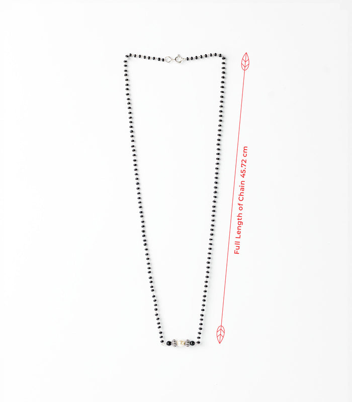 Centered Pearl Mangalsutra (Silver)