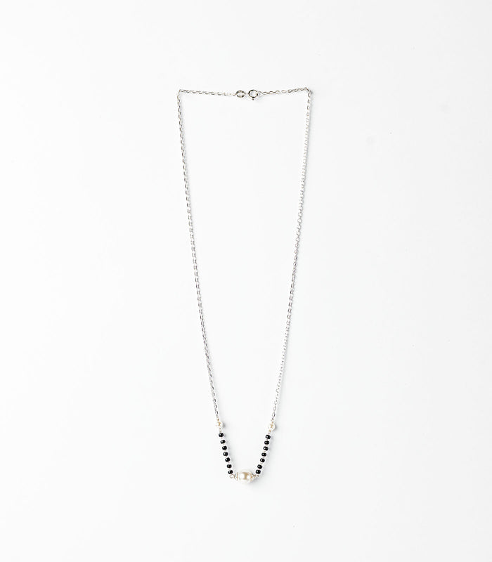 Centered Pearl Mangalsutra (Silver)
