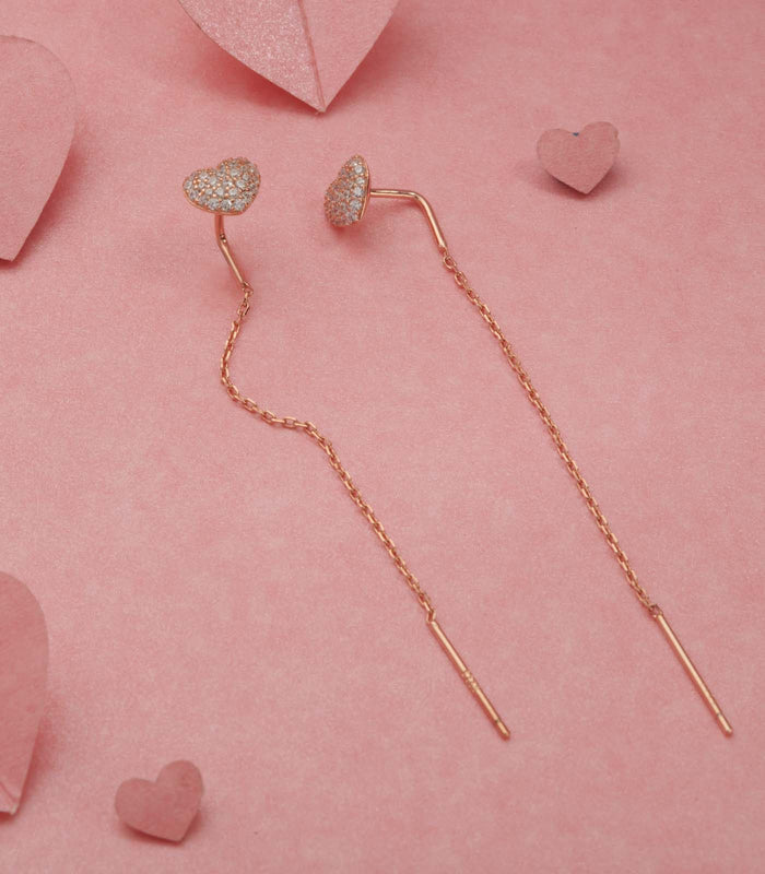 Chain Of Love Design Earrings (Silver)