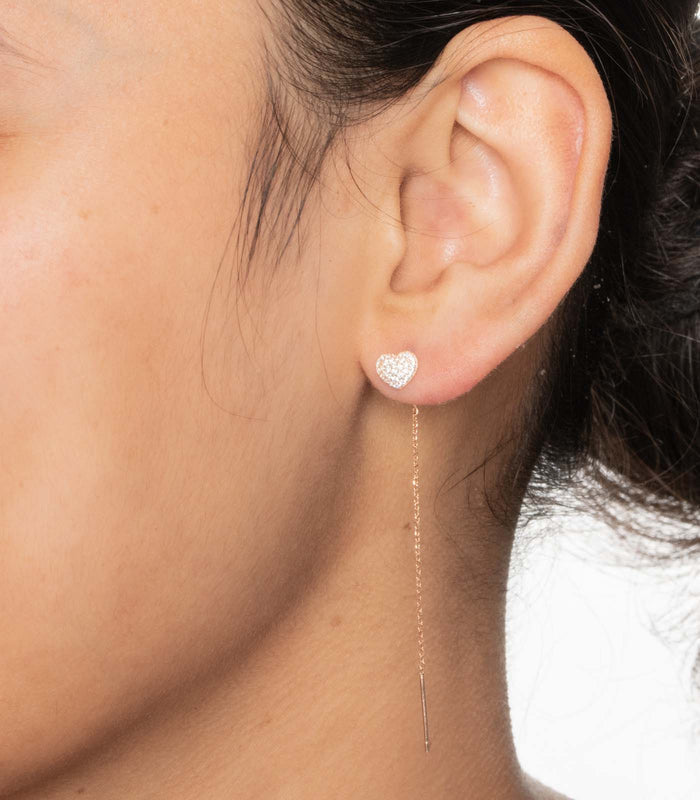 Chain Of Love Design Earrings (Silver)