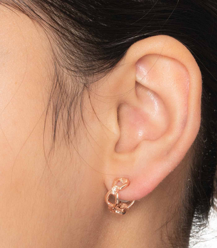 Chain Style Gold Color Earrings (Silver)