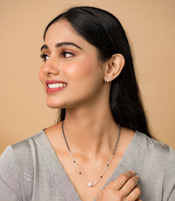 Chained Pearl Mangalsutra (Silver)