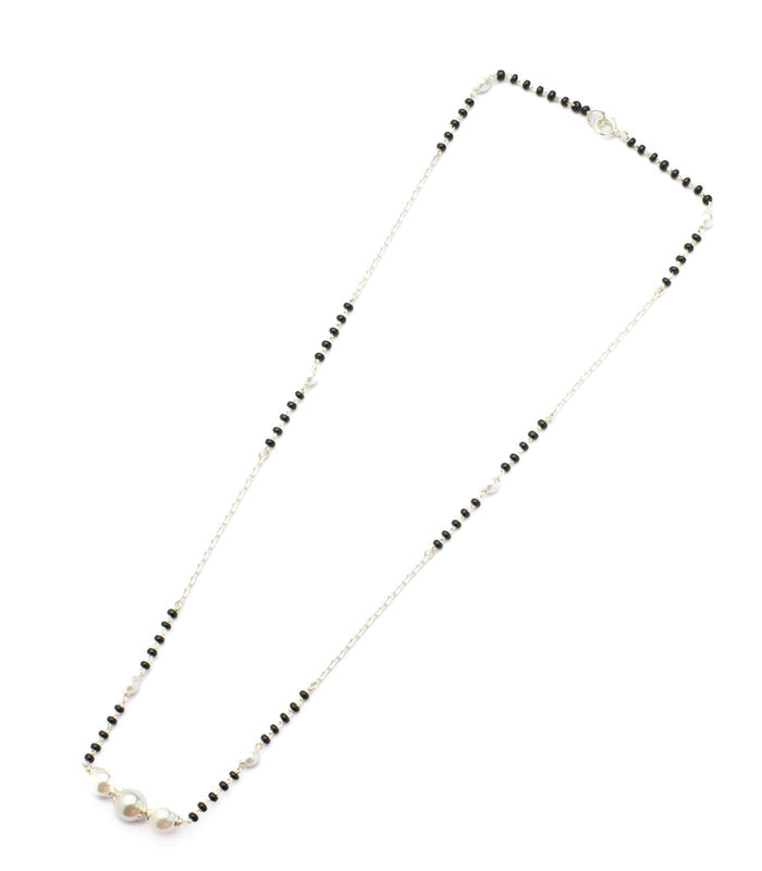 Chained Triple Pearl Mangalsutra (Silver)