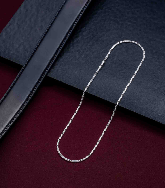 Circular Motifs Mens Chain (45.7 cm) (Silver)