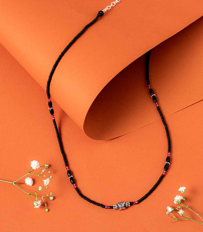 Classic Orb Floral Antique Mangalsutra (Silver)