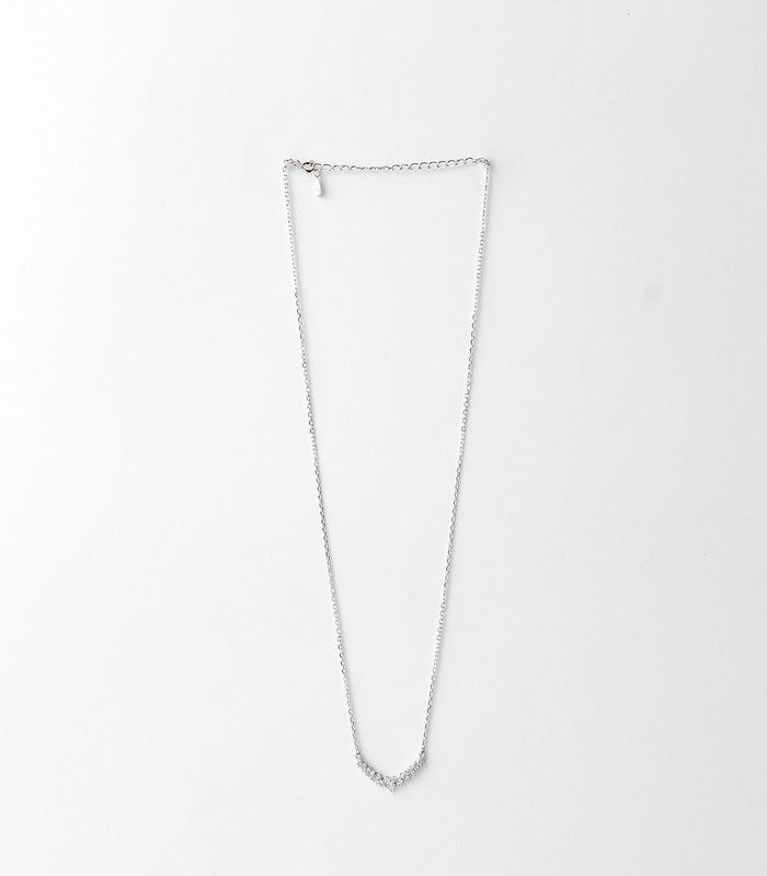 Classic Shiny Stones Necklace (Silver)