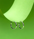 Classic Solid Hoops Earrings (Silver)