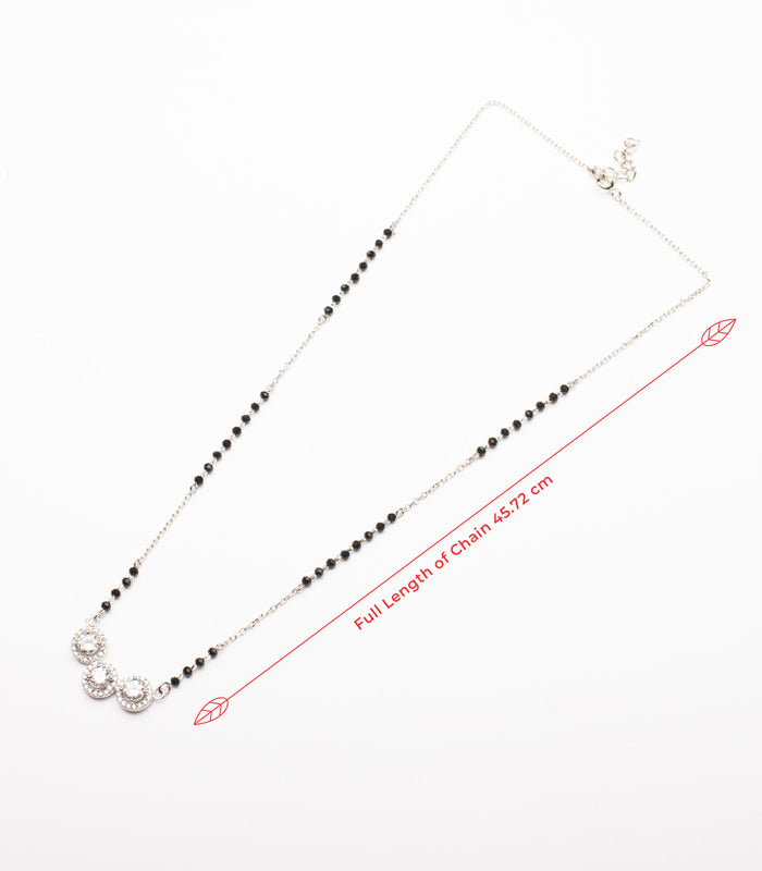 Classic Three Stone Mangalsutra (Silver)