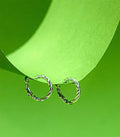 Classic Twisted Hoops Earrings (Silver)