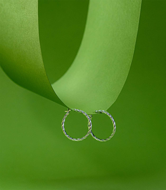 Classic Twisted Hoops Earrings (Silver)