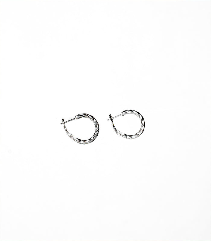 Classic Twisted Hoops Earrings (Silver)