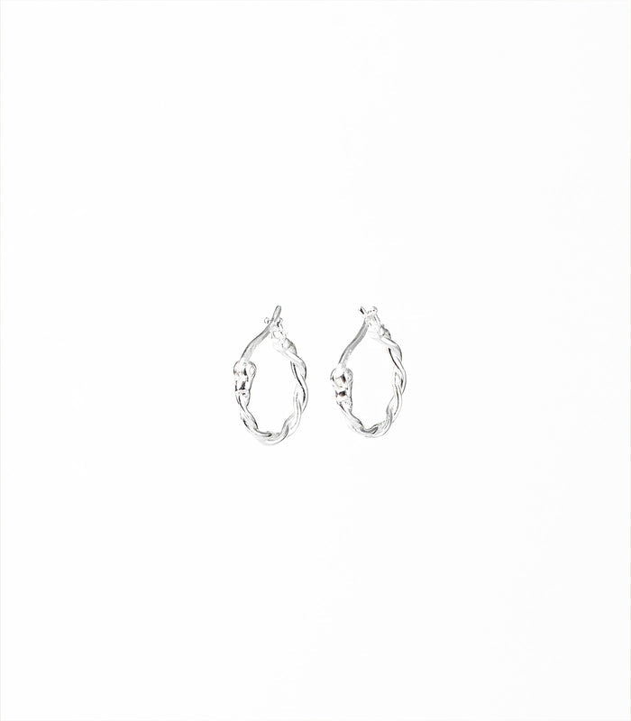 Classic Twisted Hoops Earrings (Silver)