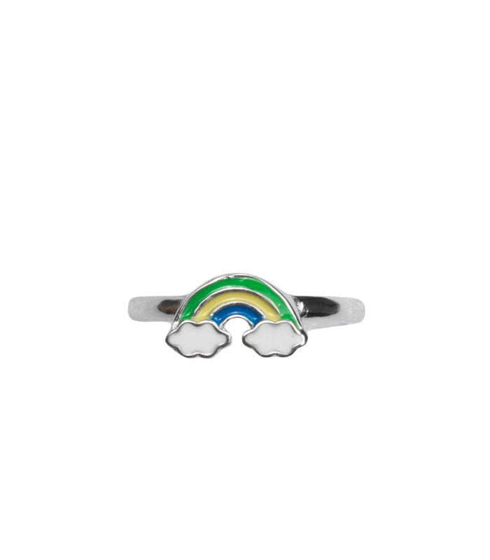 Cloudy Rainbow Finger Ring (Silver)