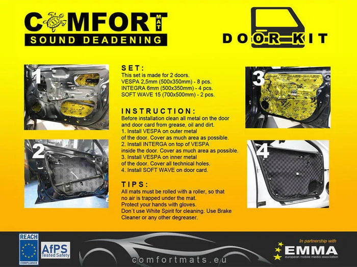 Comfort Mat DOOR KIT: 8x VESPA 50×35 cm, 4x INTEGRA 50×35 cm, 2x SOFT WAVE 70×50 cm