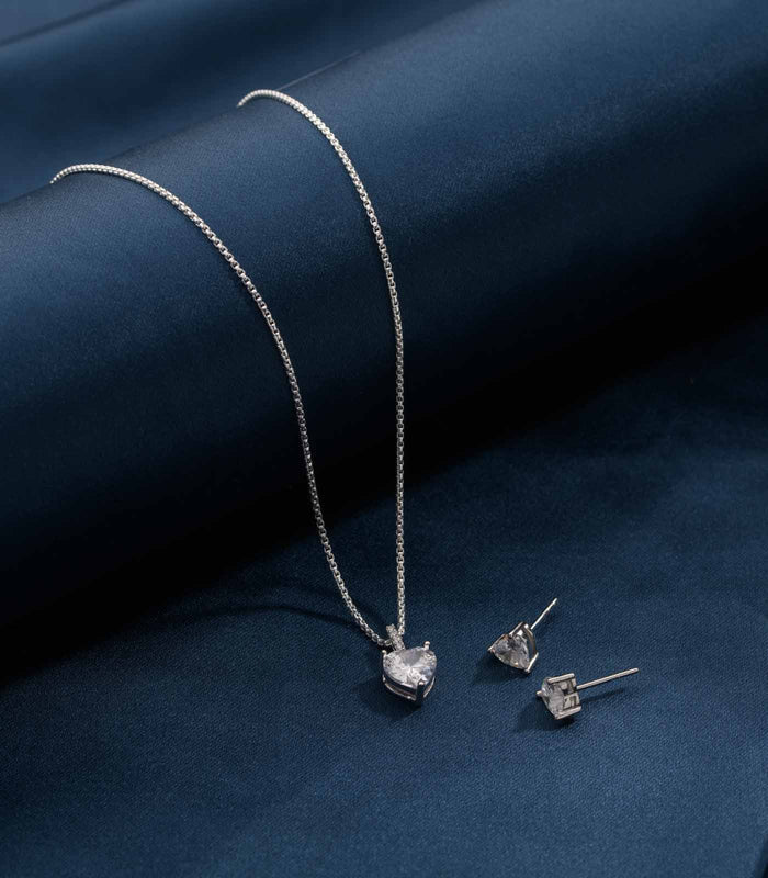 Corazon Necklace Set (Silver)