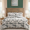 Coverless Printed Aurora Black Velvet Reversible Comforter Set - 3-Pieces , 10.5 Tog