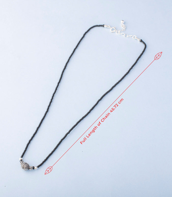 Crafted Orb Antique Mangalsutra (Silver)
