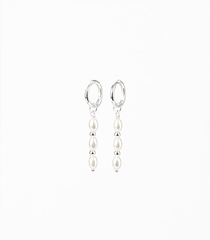 Dangling Beads Earrings (Silver)