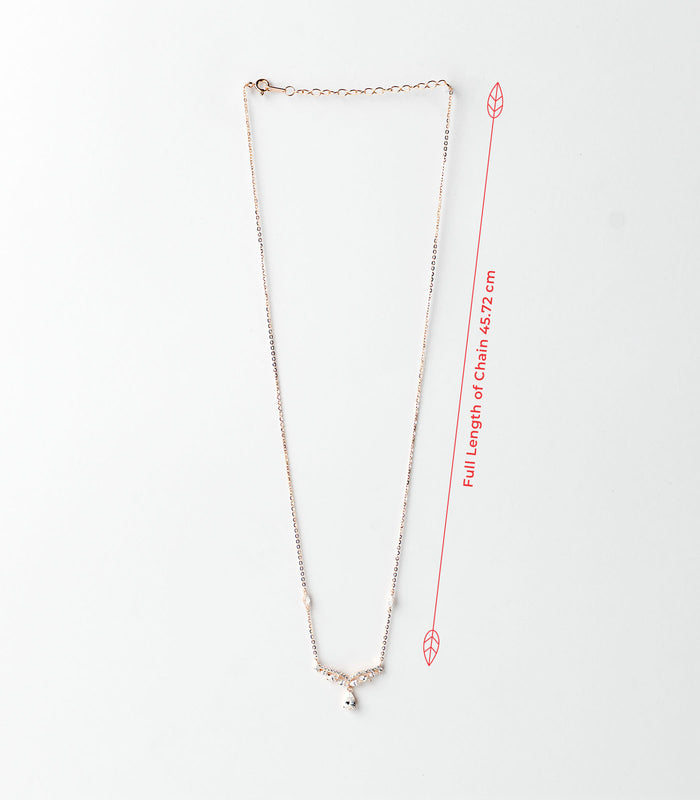 Dangling Drop Gold Coloured Necklace (Silver)