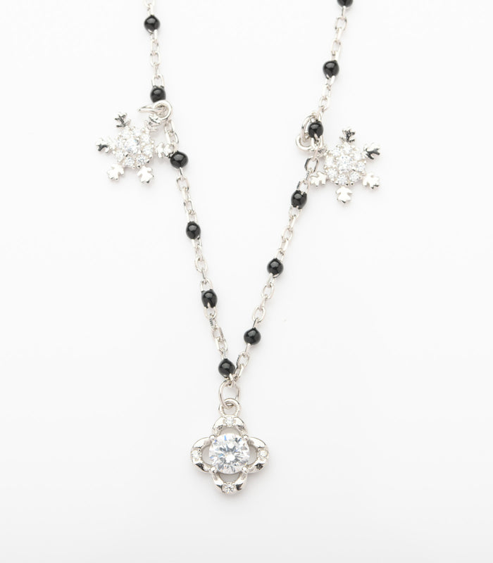 Dangling Stone Snowflake Mangalsutra (Silver)